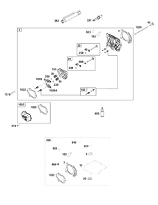 Cylinder Head Group Diagram and Parts List for 92J0B-0006-H1  Briggs and Stratton Engine